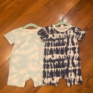 Set of Two Tie-Dye Baby Boy Rompers from Nordstroms